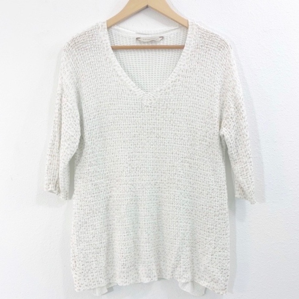 Soft Surroundings V Neck Short Sleeve Sweater Size Medium
